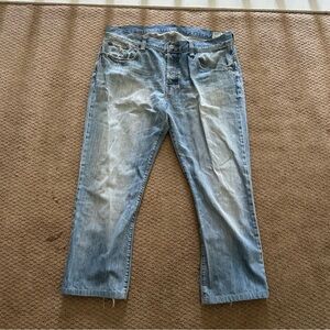 G-Star Men's Faded Blue Straight Leg Loose Jeans 3301 38x34